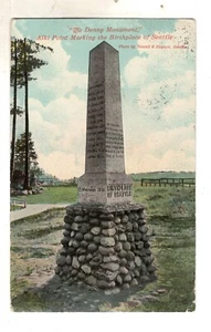 Seattle Washington Denny Monument Alki Point Geburtsort von Seattle Postkarte WA - Bild 1 von 2