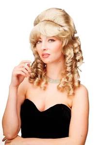 Perücke Barock Kolonial Toupiert Beehive Korkenzieher-Locken Blond F156-D-24 - Bild 1 von 5