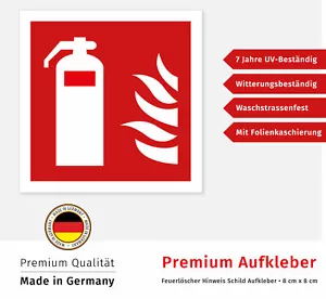 Aufkleber Feuerlöscher Hinweis Schild Sticker Witterungs- und UV-beständig - Bild 1 von 2