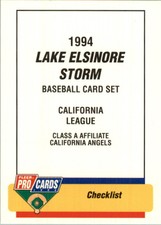 1994 Lake Elsinore Storm Fleer/ProCards #1683 Checklist