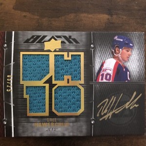 Dale Hawerchuk Winnipeg Jets 2009-2010 Upper Deck Black Auto & Quad Patch 05/25
