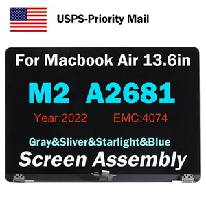 For Macbook Air M2 13.6" 2022 A2681 LCD Display Screen Assembly EMC:4074 Gray - Picture 1 of 5
