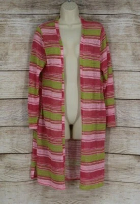 Les Amis Womens Open Front Knit Striped Kimono Duster Cardigan Size Small Medium - Image 1 of 4