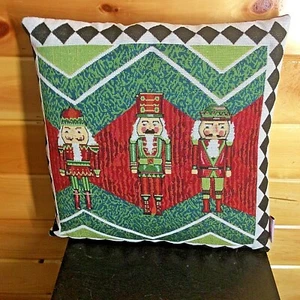 Le Pouf Schiaccianoci Natalizio 16 X 16 - Cuscino Quadrato Calza con Schienale Rosso - Foto 1 di 11