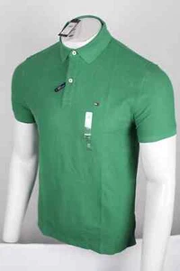 Polo Tommy Hilfiger Para Hombre Ajuste Personalizado M Medio Absorbente Elastizado Primavera Verde - Imagen 1 de 3