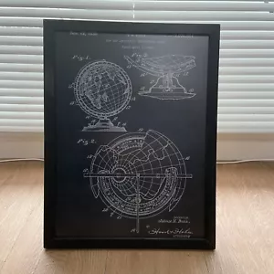 Sun Ray Indicating Terrestrial Globe 1934 patent poster 30x40cm (framed) - Bild 1 von 3