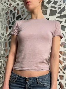 WOLFORD 100% Cashmere Top Blouse Italy T-shirt Powdery Pink Size Small - Picture 1 of 6