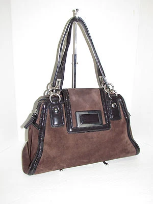 Bolso de mano vintage de gamuza marrón Banana Republic Foto 1 de 4