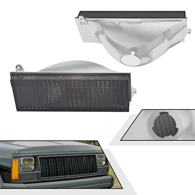 2PCS Turn Signal Lights Smoke Lens For Jeep Cherokee 1991-1996 & Comanche 91-92 Foto 1 de 4