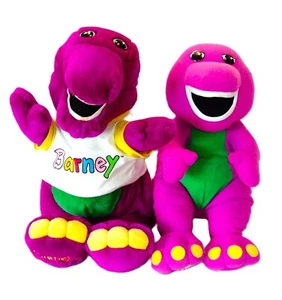 1992 Vintage 21" & 18" BARNEY THE PURPLE DINOSAUR LARGE PLUSH STUFFED ANIMALS - Picture 1 of 6
