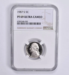PF69 UCam 1987-S Jefferson Nickel 5c NGC Brown Lbl - Picture 1 of 5