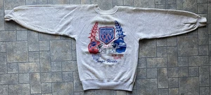 Vintage Ultra Sweats 1991 Super Bowl XXV Giants Vs Bills Sweatshirt Adult Small  - Picture 1 of 20