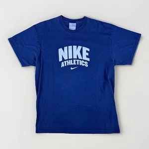 Camisa deportiva vintage Nike para hombre mediana central Swoosh azul marino años 90 manga corta - Imagen 1 de 5