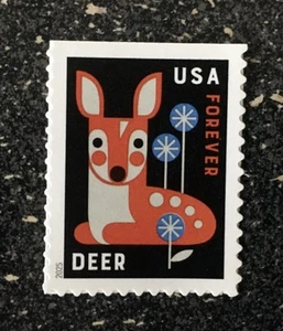 2025USA Forever Baby Wild Animals - Deer Single Stamp From Booklet Mint - Picture 1 of 1