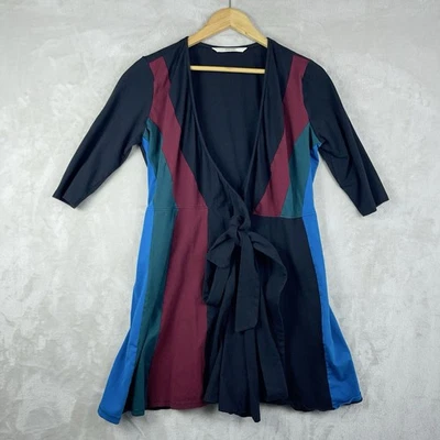 Eshakti Zapelle Colorblock Striped Wrap Maxi Dress W/ Pocket & Ties One Size - Image 1 of 4