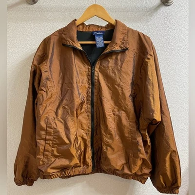 Jaqueta corta-vento feminina vintage anos 80/90 Catalina bronze marrom grande - Imagem 1 de 4