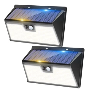 Magicpro Solar Lights Outdoor 136 LED with Lights Reflector - Set of 2 NEW - Picture 1 of 2