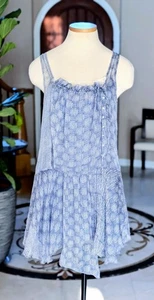 Abito da sole 4 Love and Liberty Johnny Was taglia S pizzo trasparente blu seta flapper - Foto 1 di 11