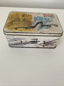 Vintage circa 1970s BRITISH AIRWAYS Evolution of Flight Tin Box Boeing 747 Jumbo - Imagen 1 de 10