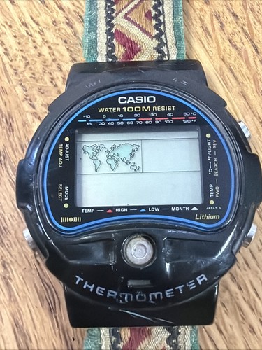 Rare Vintage Casio Map Meter MAP-100 Men's Digital Sports Watch