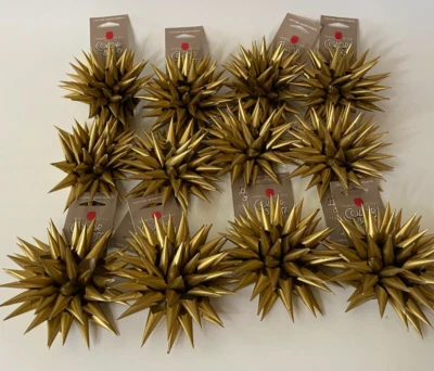 LOT of 12 Vintage AMERICAN GREETINGS Gold COLOR BURST Pointed BOWS Giftwrap - Image 1 of 4