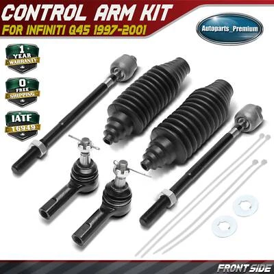 6x Front Side Tie Rod Ends Rack and Pinion Bellows Kit for INFINITI Q45 97-01 - Image 1 of 4