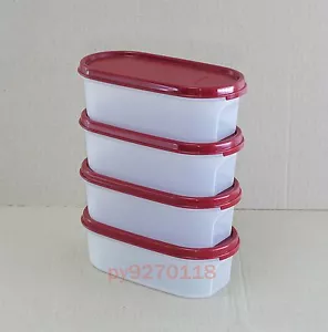 Tupperware Modular Mates Oval I with Cranberry Seal (4 pcs) + Free Shipping - Picture 1 of 1