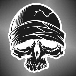 skull sticker skull rider heavy metal punk motorcycle car sticker decal - Picture 1 of 1