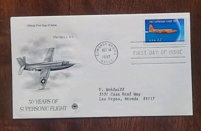 US FDC # 3173 First Supersonic Flight 1947 1997. - Image 1 of 4