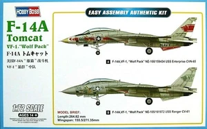 Hobbyboss 1:72 F-14a Tomcat " Vf-1 Wolf Pack " Aereo Kit Modello - Foto 1 di 4