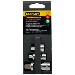 Stanley 85-727 3-teiliges Zubehörset 1/4 Zoll & 3/8 Zoll Antrieb Universalgelenke mit Adapter - Bild 1 von 4