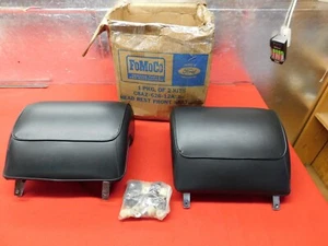PAIR of 68 NOS Ford Galaxie Mustang Black Seat Headrests #C8AZ-62612A18-A - Picture 1 of 10