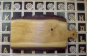 S2 Schneidebrett handgefertigt Holz Eiche geölt Hackbrett massiv - Bild 1 von 2
