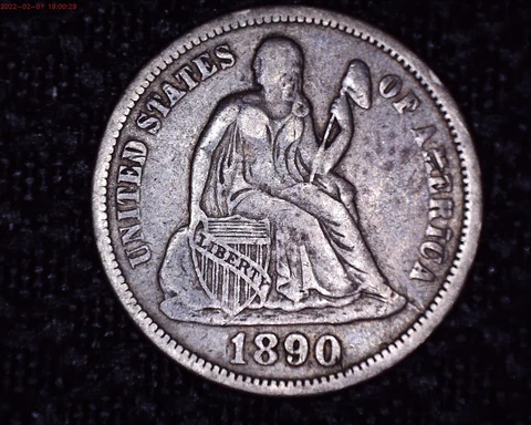 1890 Seated Liberty Silver Dime V-4  Resumed Nice Detail # SD22 Cover