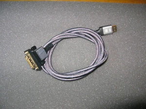 HDMI to DVI Cable 6 Feet Bi Directional Nylon Braid Support 1080P Full DVI-D - Picture 1 of 4
