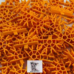 100 Connettori Binario Knex Arancione 5 Posizioni con Tab - Ricambi K'nex Standard - Foto 1 di 2