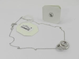 Swarovski Pavé Interlocking Loop Pendant Necklace, 15" + 2-3/4" 5670251 , NO BOX - Picture 1 of 3