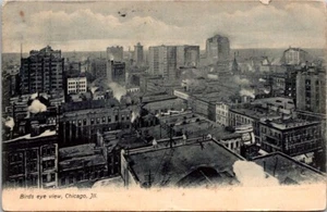 Postal de colección vista aérea de la ciudad de Chicago Illinois IL 1909 21058 - Imagen 1 de 2