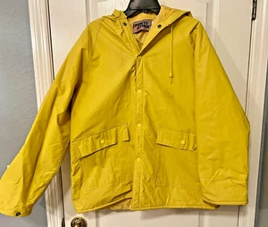 Rare Vintage Sports Afield Classic Yellow Rain Coat Jacket Quilted Size M Medium - Picture 1 of 19
