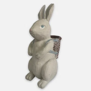 Debbie Mumm 1999 Outdoor Indoor Plaster Easter Bunny Rabbit Statue Basket Garden - Picture 1 of 15