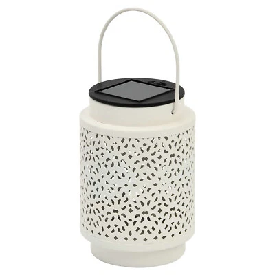 Solar Cut Out White Lantern Warm White LED Light Outdoor Decorative Garden Light - Image 1 of 4