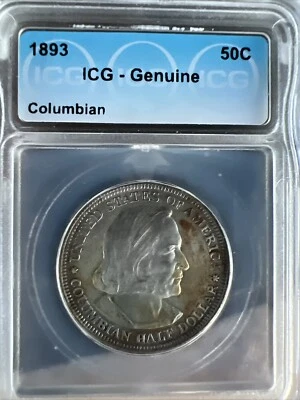 1893 Columbian Exposition Half Dollar Graded Genuine By ICG - Image 1 of 4