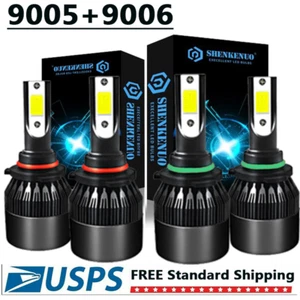 For GMC K1500 K2500 Suburban 9005+9006 LED Headlight Conversion Combo Bulbs Kit - Picture 1 of 12