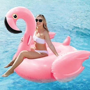 TURNMEON Giant Flamingo Pool Float, Inflatable Summer Beach Swimming Raft Lounge - Picture 1 of 6
