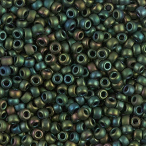 Miyuki Seed Beads 8/0 - Matte Metallic Dark Green Iris - Image 1 of 1