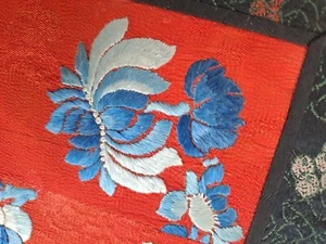 Vintage Chinese Hand Made Silk Embroidered Panel Butterfly Mid Century Table Mat - Picture 1 of 8