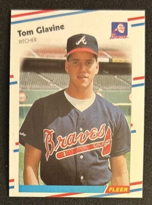 1988 Fleer Tom Glavine Baseball Rookie Card (RC) #539 Braves HOF Pitcher EX O/C - Image 1 of 2