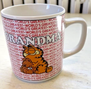Tazza Garfield World's Greatest Grandma Cat porcellana Jim Davis 1978 vintage Giappone - Foto 1 di 6