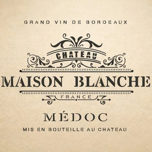 Plantilla de etiqueta Maison Blanche para arte vintage hágalo usted mismo artesanía y pintura de decoración de paredes - Imagen 1 de 3