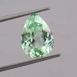 4,90 ct AAA makellos natürlicher Ceylon grüner Parti Saphir Birne lose Edelsteinschliff - Bild 1 von 6